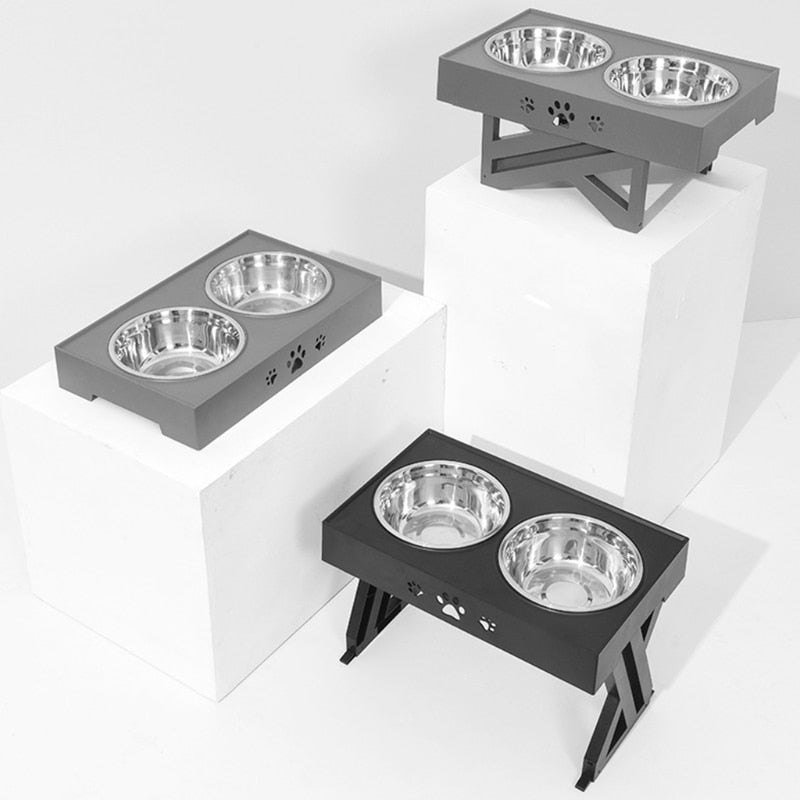 Elevated Adjustable Dog Bowl Stand
