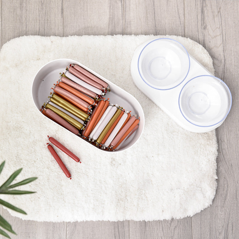 Elevated Double Bowl with Food Storage