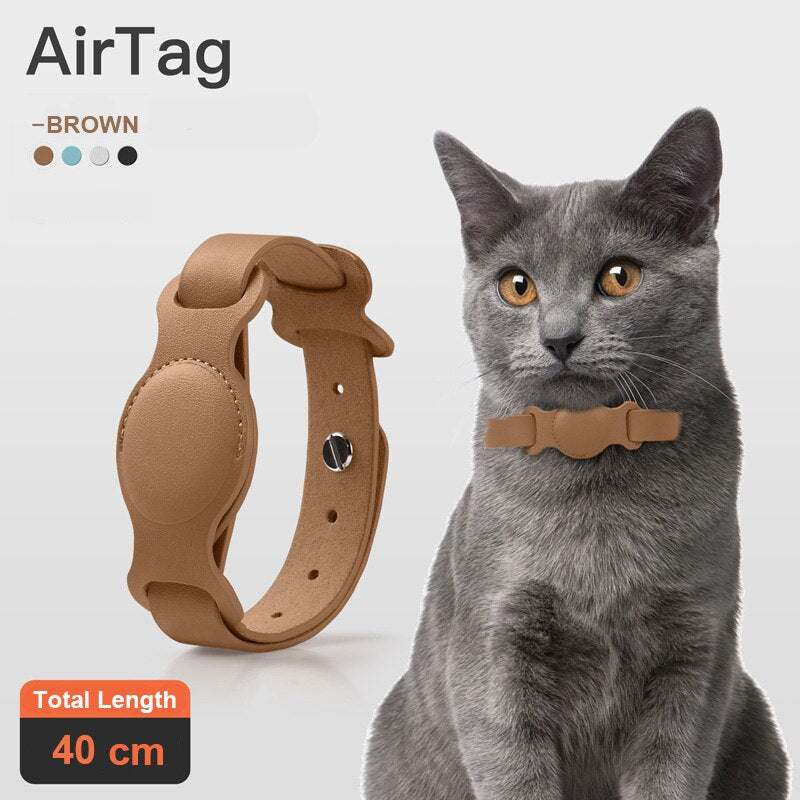 Leather AirTag Pet Collar