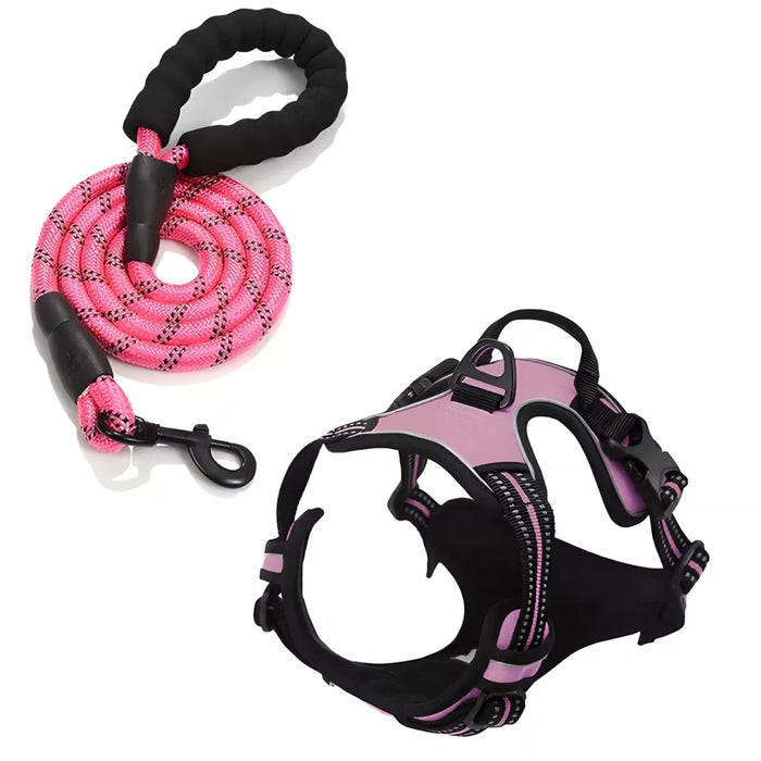 Reflective Adjustable Dog Harness Leash Set