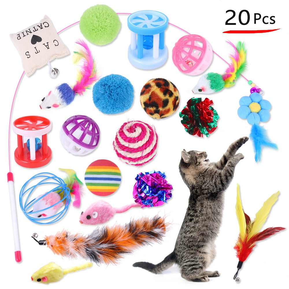 Cat Teaser Wand Play Set