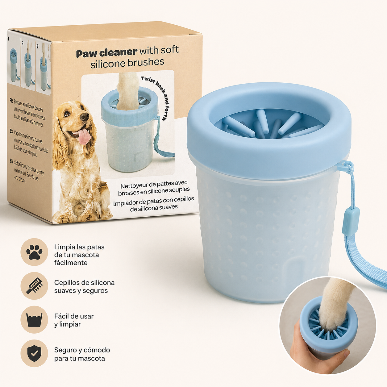 Limpiador de Patas para Mascotas "PataLimpia"