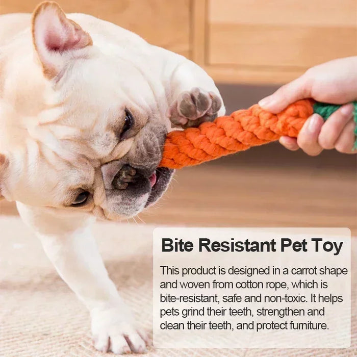 Dog Carrot Bite Rope Chew Toy