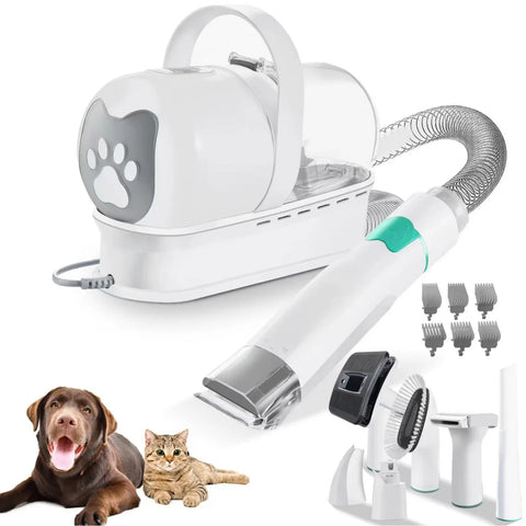7-in-1 Pet Grooming Vacuum Kit - Professional Clippers with Powerful Suction