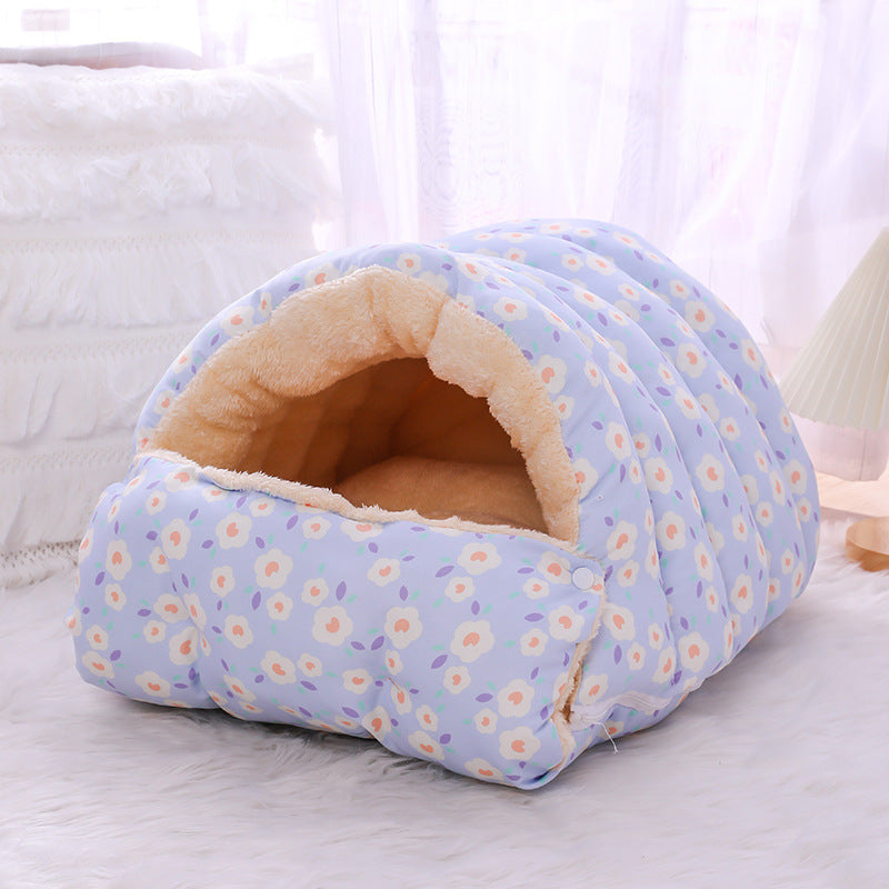 Winter Cat Bed with Sleeping Bag