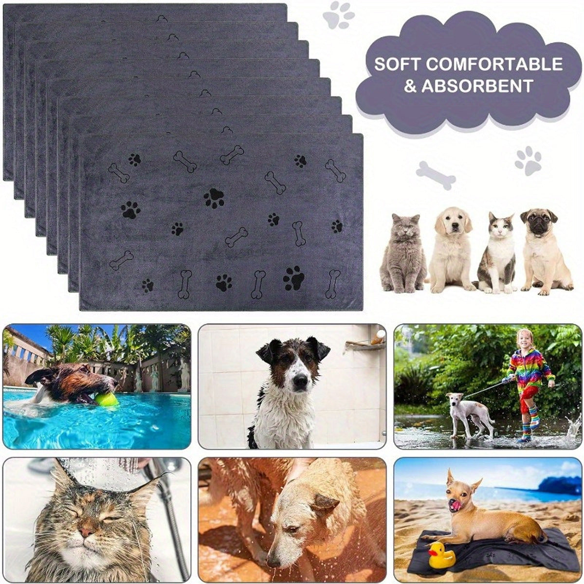 Super-Absorbent Pet Bath Towel