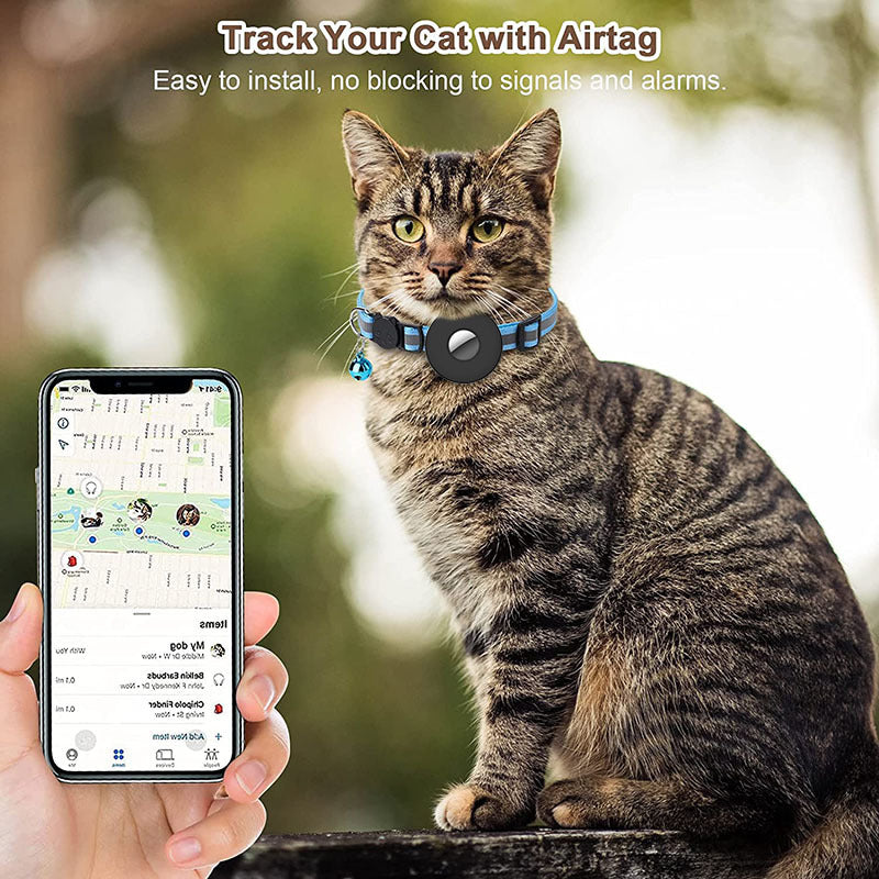 AirTag Cat Collar — Reflective with Bell