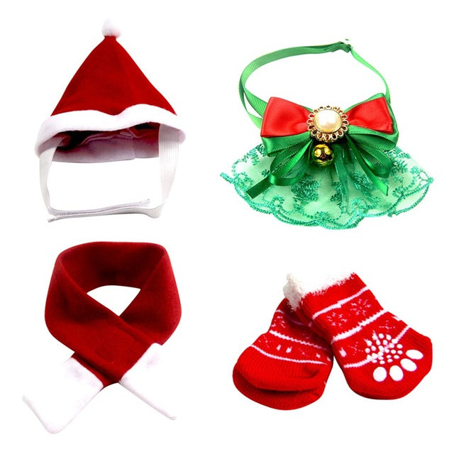Santa & Holiday Pet Hat Set