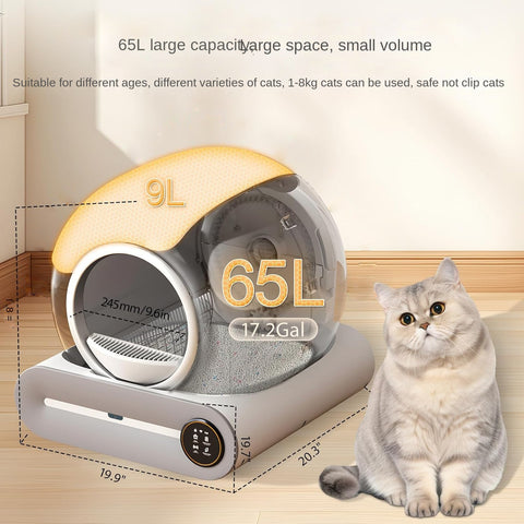 Factory Direct Smart Litter Box with Ionization Deodorization, Automatic Sensor Cleaning, Self-Flushing Cat Toilet
