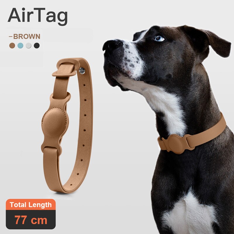 Leather AirTag Pet Collar