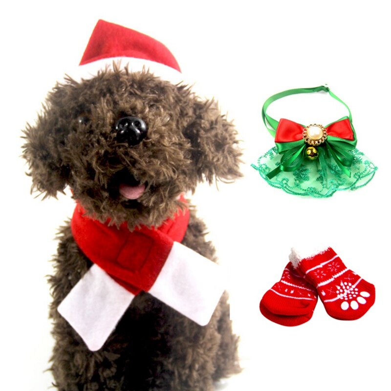 Santa & Holiday Pet Hat Set