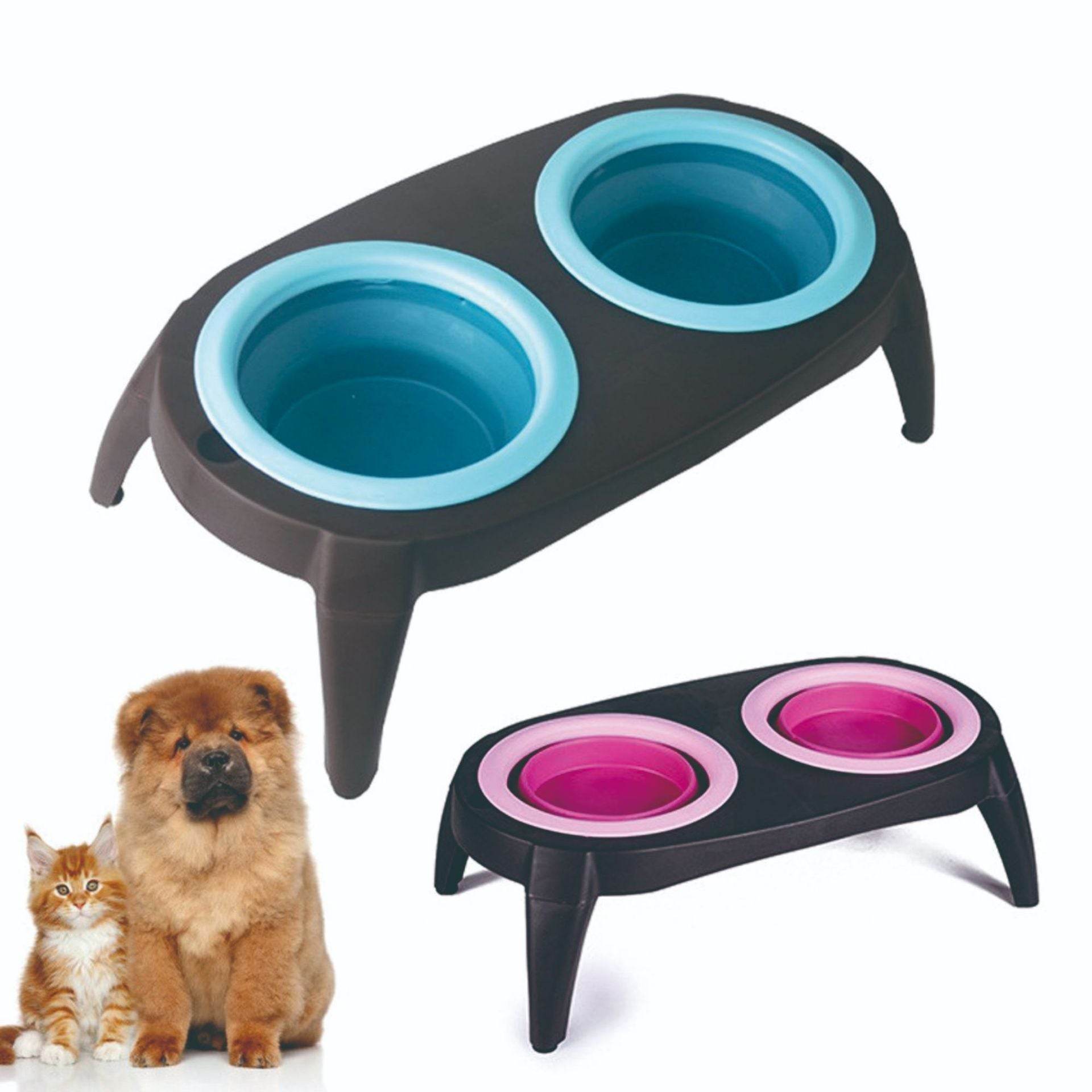 Foldable Double Pet Bowl - Moment Pets