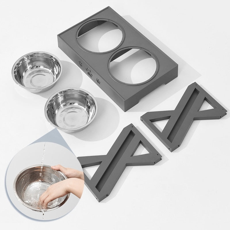 Elevated Adjustable Dog Bowl Stand