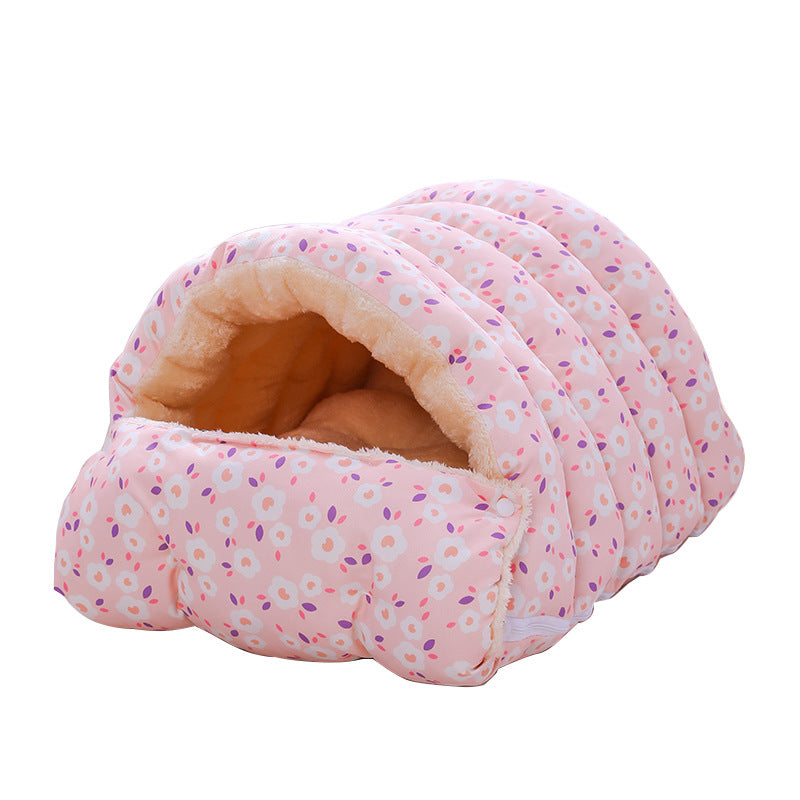 Winter Cat Bed with Sleeping Bag