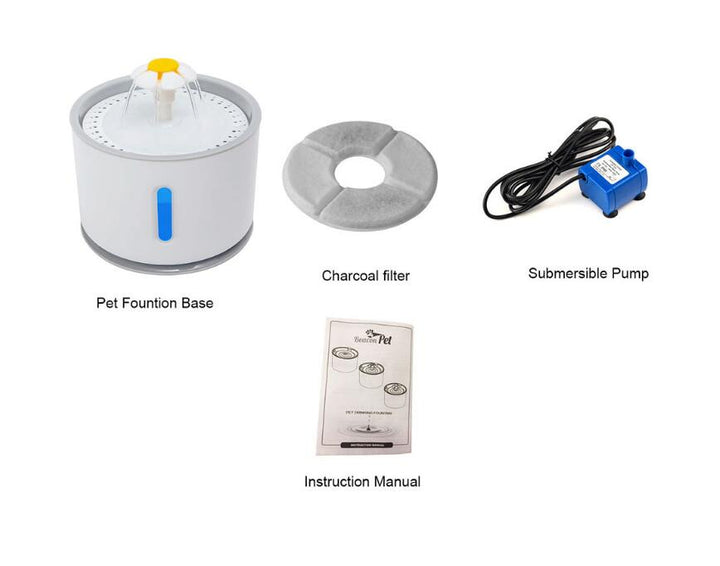 2.4L Automatic Pet Water Fountain - LED Electric USB Cat & Dog Drinking Fountain