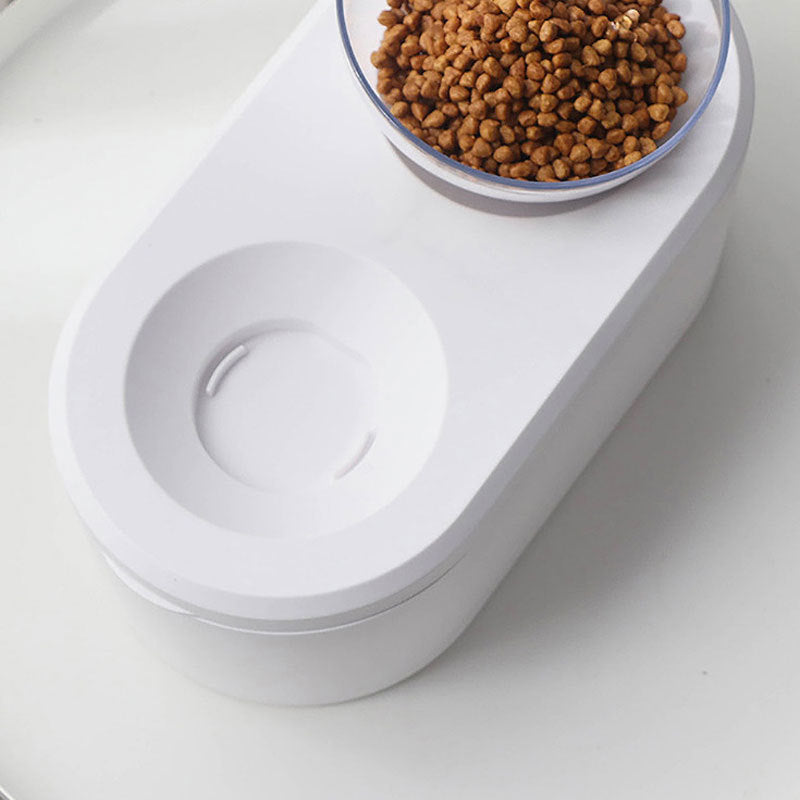Elevated Double Bowl with Food Storage