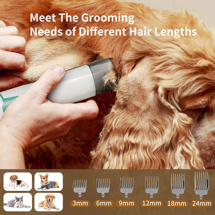 7-in-1 Pet Grooming Vacuum Kit - Professional Clippers with Powerful Suction