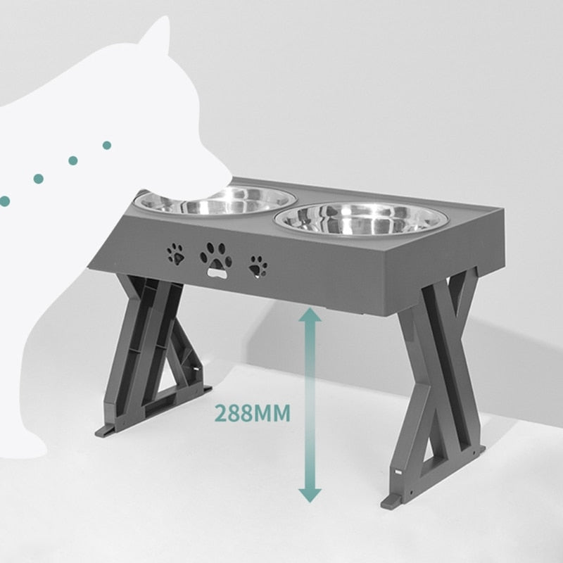 Elevated Adjustable Dog Bowl Stand