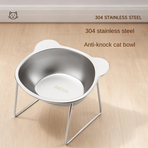 304 Stainless Steel Pet Feeding Bowl with Elevated Sloped Design for Dogs, High-End Dish for Food and Water, Heat Resistant, Durable Dog Cage Bowl