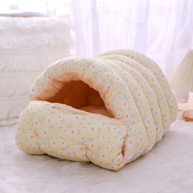 Winter Cat Bed with Sleeping Bag