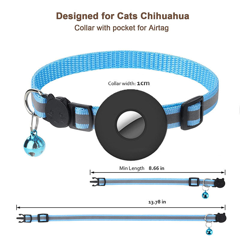 AirTag Cat Collar — Reflective with Bell