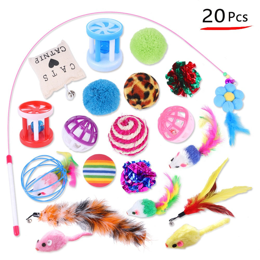 Cat Teaser Wand Play Set
