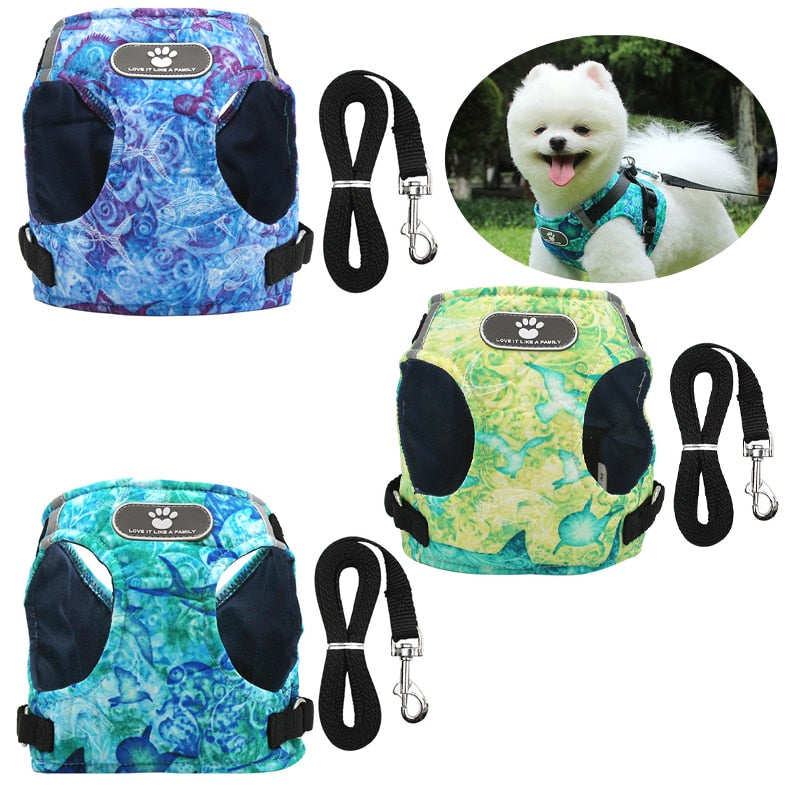 LED Reflective Dog Harness Set