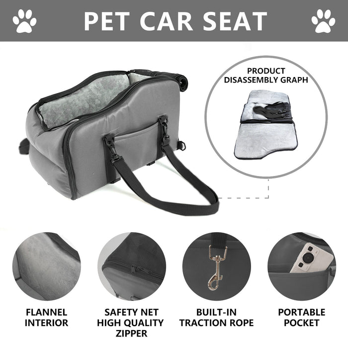 Dog car safety seat center bed