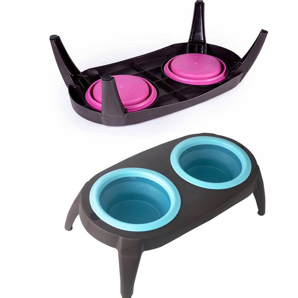 Foldable Double Pet Bowl - Moment Pets
