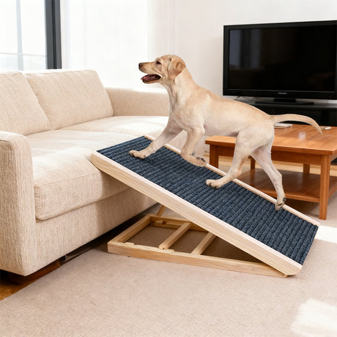 SafeStep Pet Ramp: Foldable, Height-Adjustable Ladder with Non-Slip Carpet for Easy Climbing to Cars and Furniture