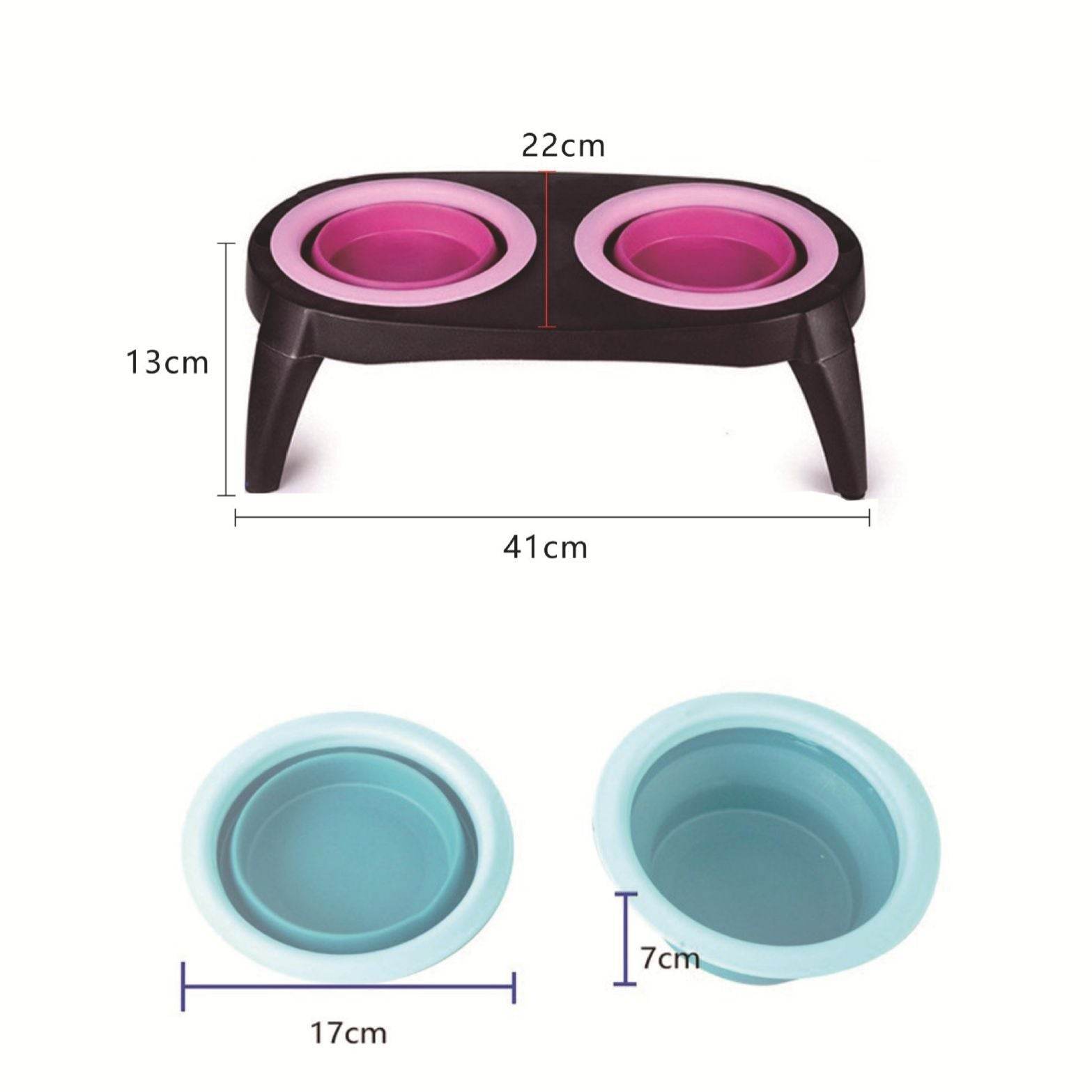 Foldable Double Pet Bowl - Moment Pets