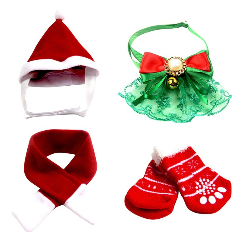 Santa & Holiday Pet Hat Set