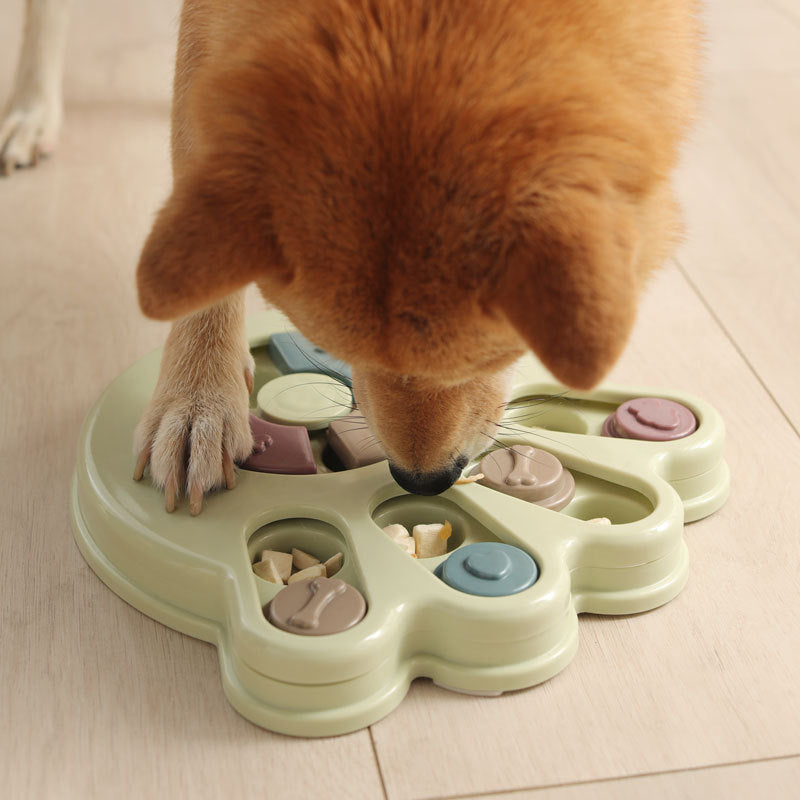 Slow Feeder Bowl — Paw Print Puzzle