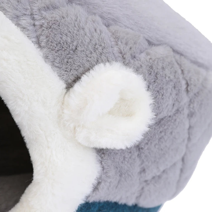 HOOPET Soft Plush Cat Bed House - Winter Warm Kennel for Cats & Small Dogs
