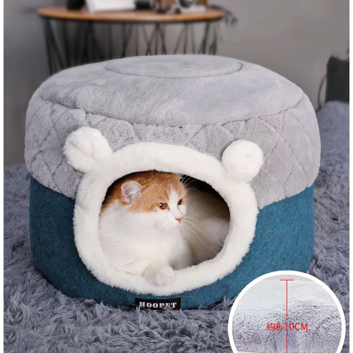 HOOPET Soft Plush Cat Bed House - Winter Warm Kennel for Cats & Small Dogs