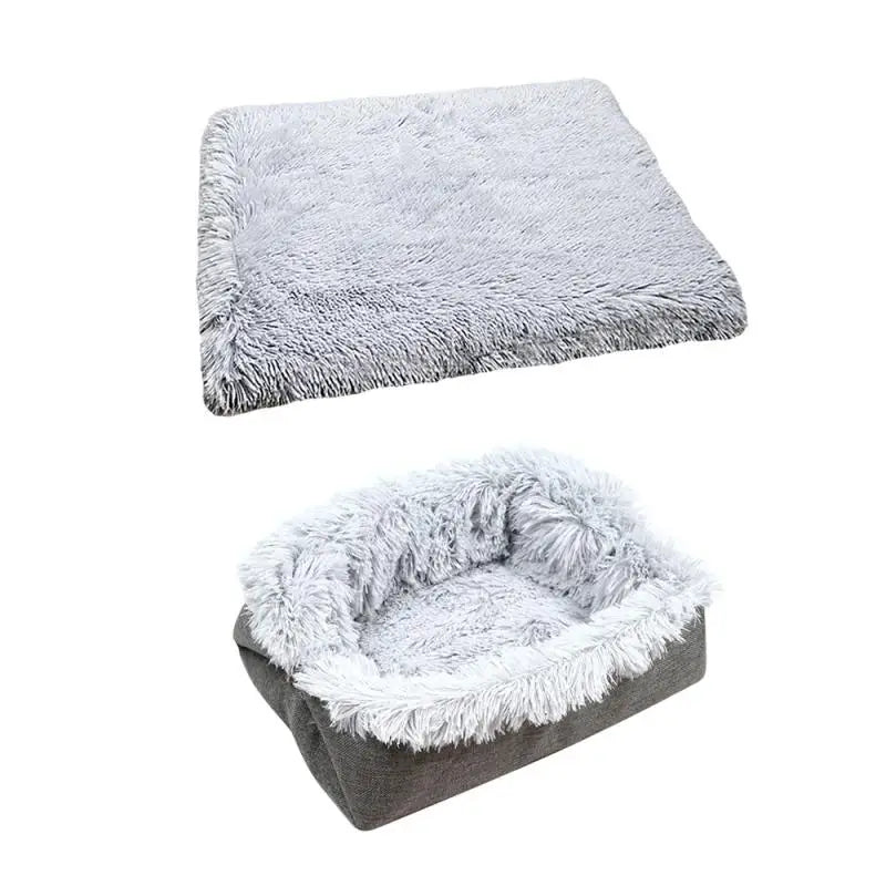 Plush 2-in-1 Cat Bed & Mat