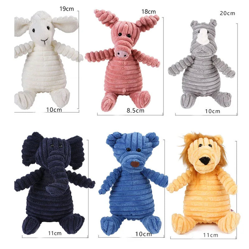 Corduroy Squeaky Dog Plush Toy