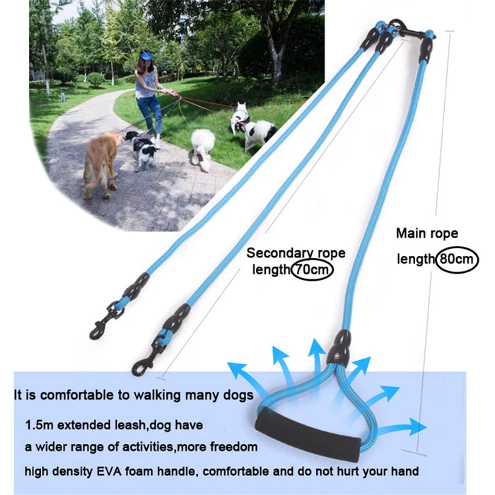 Dog Nylon Rope Double Leash