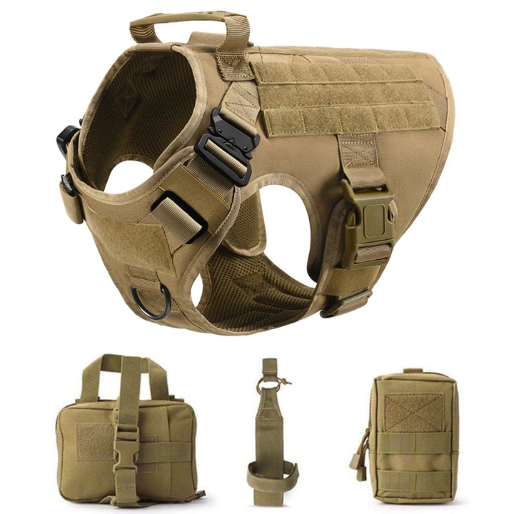Tactical Military Dog Harness with Leash Set - Professional Training Vest for Large Breeds