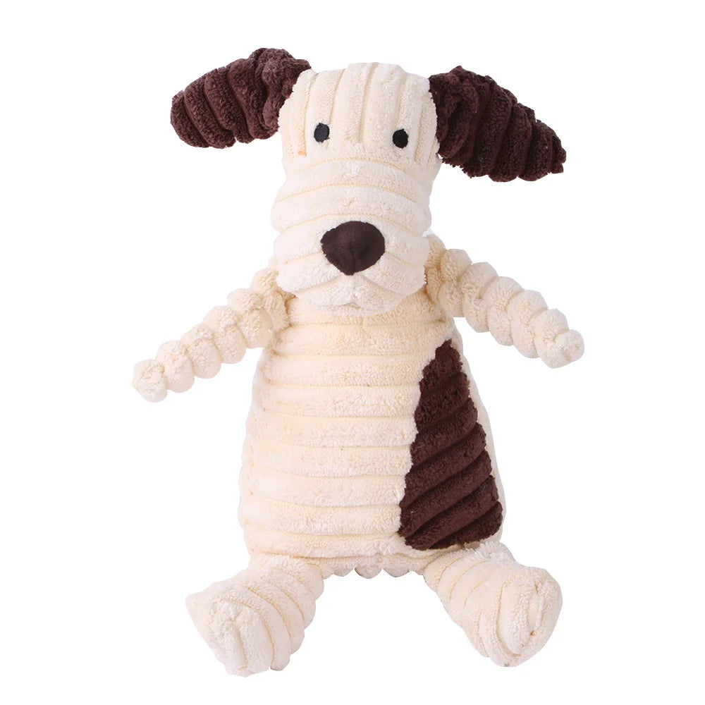 Corduroy Squeaky Dog Plush Toy