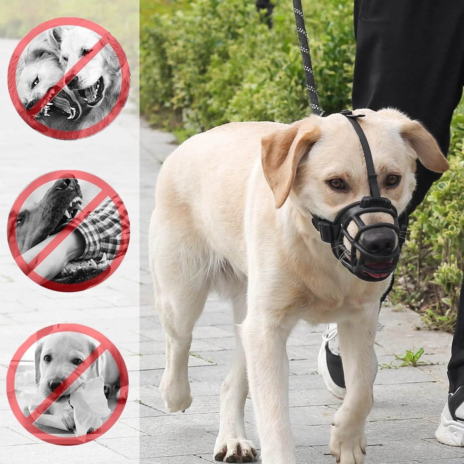 Adjustable Silicone Anti-Bite Dog Muzzle - Moment Pets