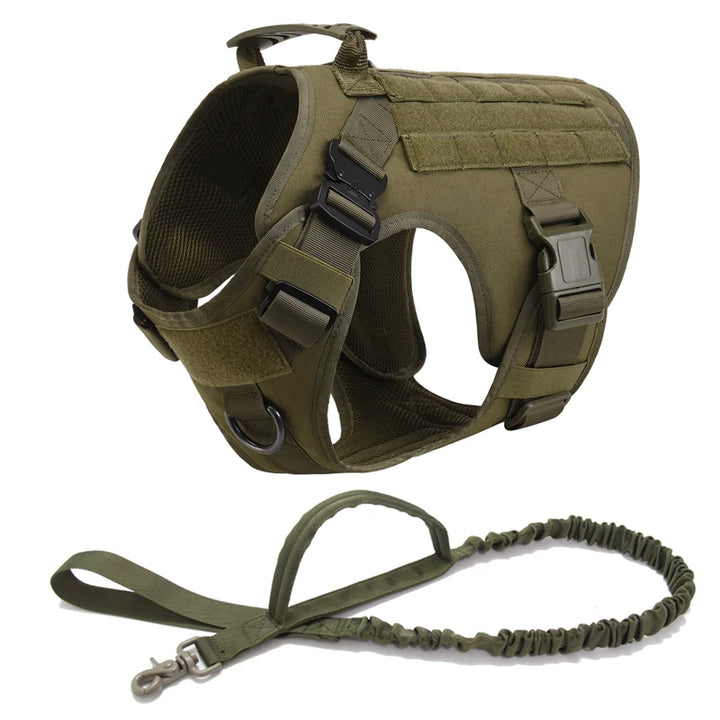 Tactical Military Dog Harness with Leash Set - Professional Training Vest for Large Breeds