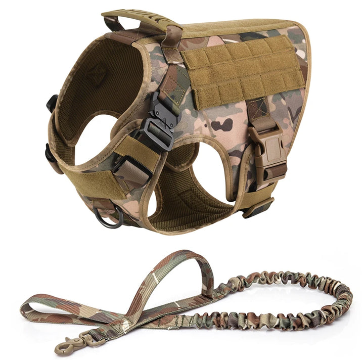 Tactical Military Dog Harness with Leash Set - Professional Training Vest for Large Breeds