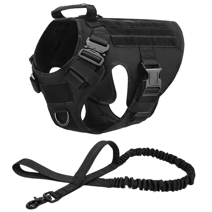 Tactical Military Dog Harness with Leash Set - Professional Training Vest for Large Breeds