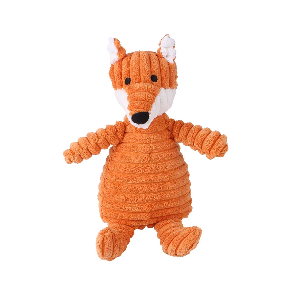 Corduroy Squeaky Dog Plush Toy