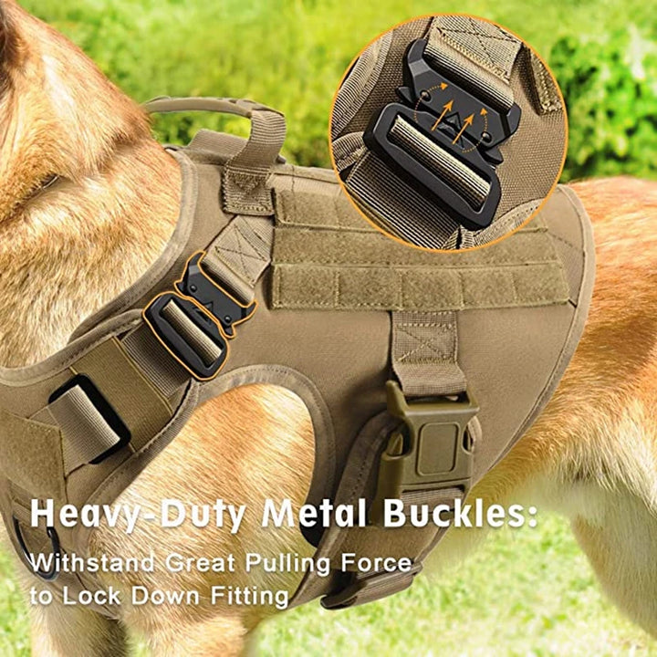 Tactical Military Dog Harness with Leash Set - Professional Training Vest for Large Breeds