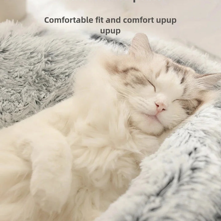Soft Plush Pet Bed - Winter Warm Semi-Enclosed Cat & Dog Nest