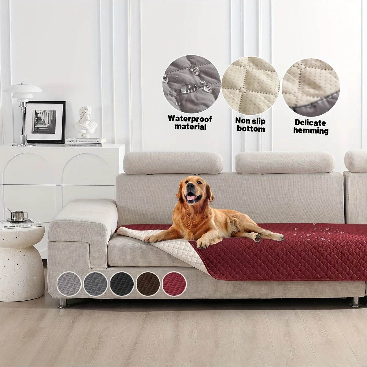 Anti-Leak & Non-Slip Dog Bed Cover – Waterproof Pet Blanket for Sofa - Moment Pets