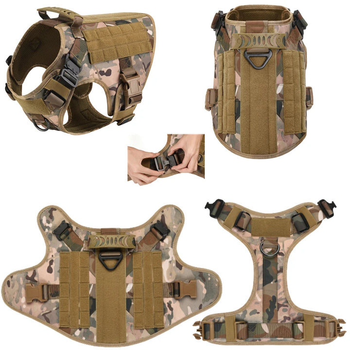 Tactical Military Dog Harness with Leash Set - Professional Training Vest for Large Breeds