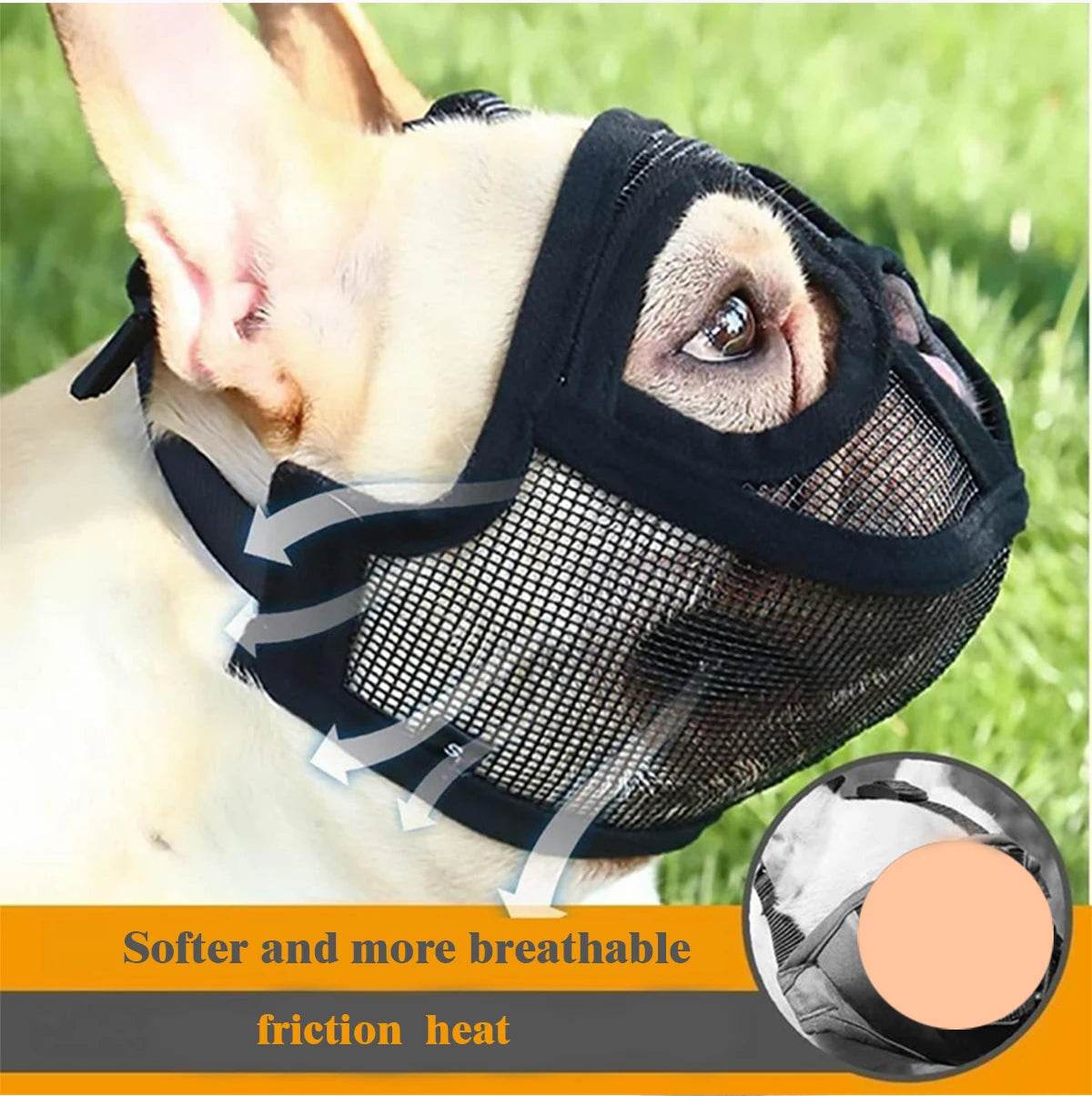 Bulldog Anti-Bite Breathable Dog Mask - Moment Pets